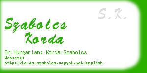 szabolcs korda business card